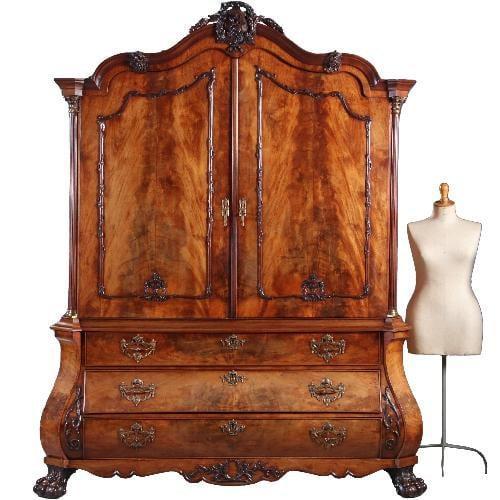 Hollands bloemmahonie gebogen transition  kabinet ca1790 No, Antiek en Kunst, Antiek | Meubels | Kasten, Ophalen of Verzenden