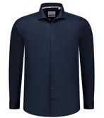 Tweedekans | Boston Brothers Wide Spread Overhemd – Navy, Kleding | Heren, Overhemden, Ophalen of Verzenden, Zo goed als nieuw
