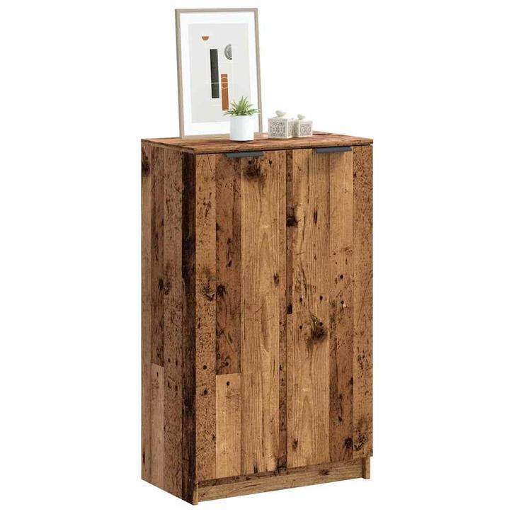 vidaXL Schoenenkast 59x35x100,5 cm bewerkt hout oud, Huis en Inrichting, Kasten | Schoenenrekken, Nieuw, Verzenden