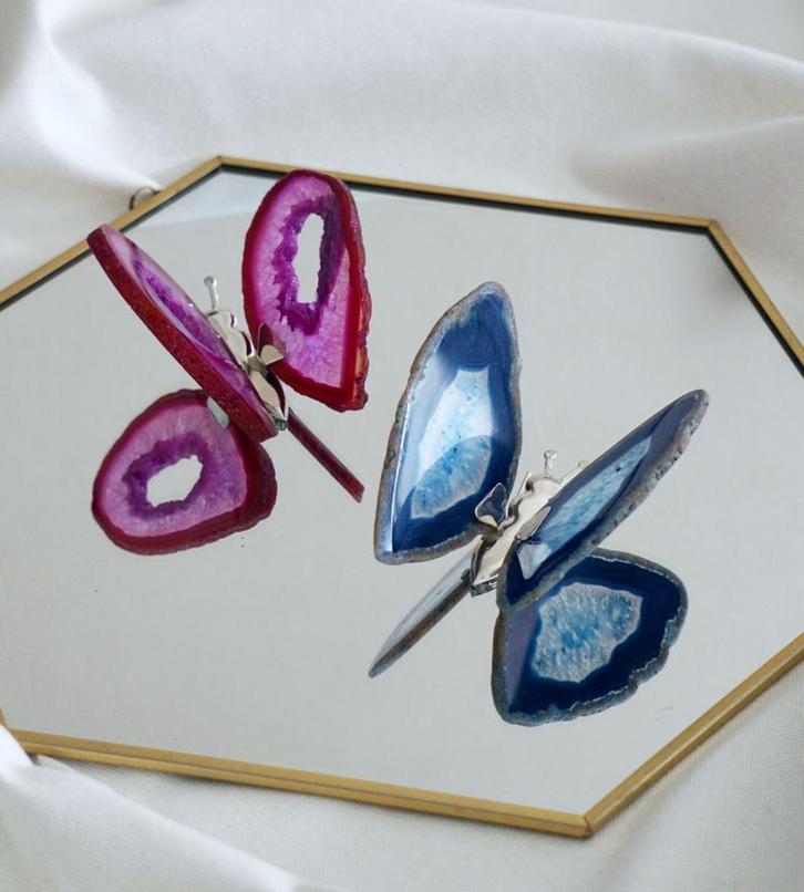 Prachtige agaat vlinders , bijvoorbeeld als gedenksteentje, Dieren en Toebehoren, Honden-accessoires, Nieuw, Ophalen of Verzenden