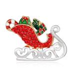 MloveAcc Emaille Kerstman Sleigh Car with Gifts Broches K...