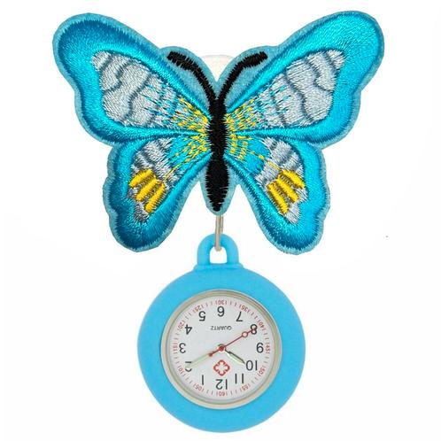 Fako® - Verpleegstershorloge - Roller Vlinder - Blauw -, Sieraden, Tassen en Uiterlijk, Horloges | Dames, Verzenden