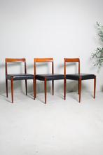 3x Vintage design eetkamerstoelen Lübke, Huis en Inrichting, Stoelen, Gebruikt, Zwart, Hout, Vintage