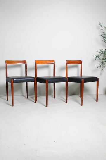 3x Vintage design eetkamerstoelen Lübke beschikbaar voor biedingen
