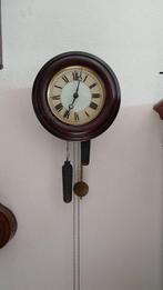 Schoolklok - Mahogany School wall clock or Postmans - Hout,, Antiek en Kunst, Antiek | Klokken