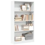 vidaXL Boekenkast 80x24x143 cm bewerkt hout wit, Huis en Inrichting, Kasten | Boekenkasten, Verzenden, Nieuw, Overige houtsoorten