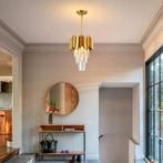 Gouden Kristallen Hanglamp 3 Lichts Modern, Verzenden, Nieuw