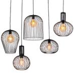 Set van 5 design hanglampen zwart - Wires, Huis en Inrichting, Lampen | Hanglampen, Nieuw, Overige stijlen