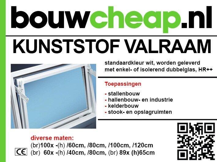 Kunststof Valraam Dubbel Glas  100x80cm, Doe-het-zelf en Verbouw, Kozijnen en Schuifpuien, Verzenden