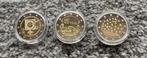 België. 2 Euro 2023/2024 (3 coins) Proof (Zonder, Postzegels en Munten