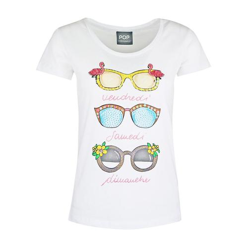 Verysimple • wit t-shirt zonnebrillen • L (IT46), Kleding | Dames, Tops, Wit, Nieuw, Maat 42/44 (L), Verzenden