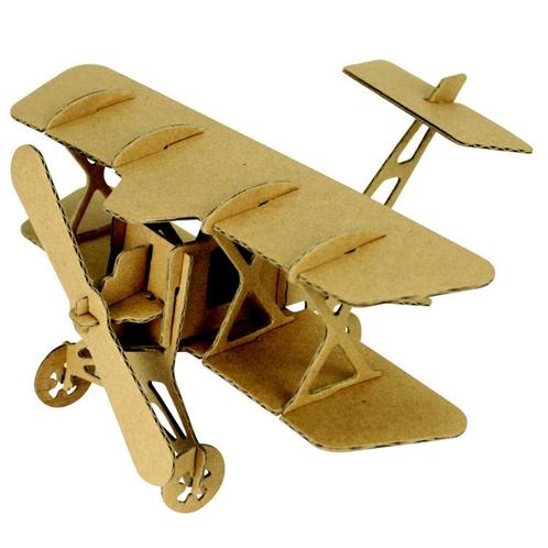 3D Model Karton Puzzel - Dubbeldekker Vliegtuig - DIY Hobby, Hobby en Vrije tijd, Knutselen, Nieuw, Ophalen of Verzenden