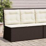 vidaXL Tuinbankje verstelbaar met kussens poly rattan bruin, Verzenden, Nieuw, Rotan