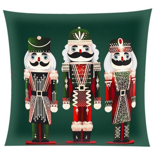 Ruhhy Kerstkussenhoes 45x45 cm - Luxe Pluche met Notenkra..., Diversen, Kerst, Nieuw, Ophalen of Verzenden