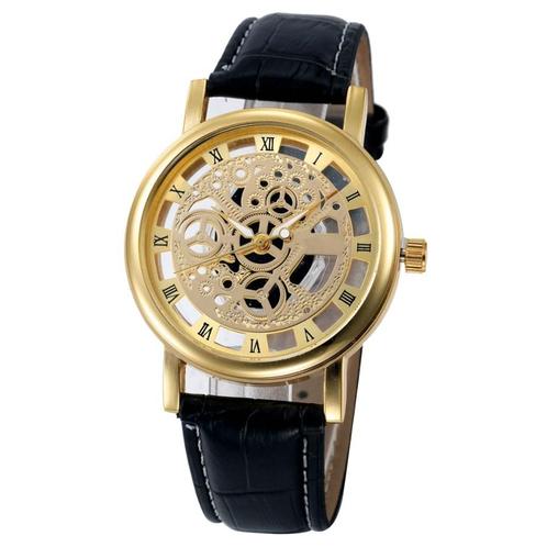 Fako® - Horloge - Open Uurwerk - Goudkleurig - Zwart, Sieraden, Tassen en Uiterlijk, Horloges | Dames, Verzenden