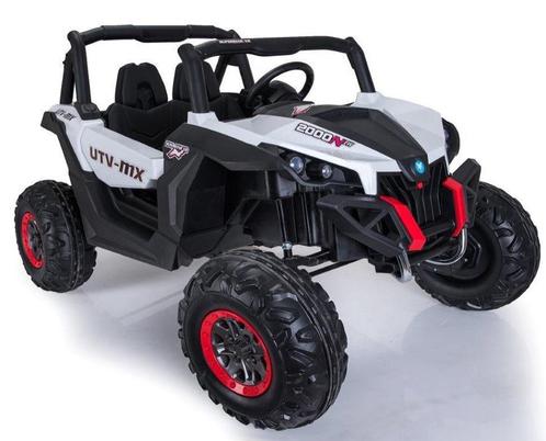 Kinderauto, BEACH BUGGY wit, Mp4 TV scherm, leder, eva, 4WD,, Kinderen en Baby's, Speelgoed | Buiten | Accuvoertuigen, Nieuw, Ophalen of Verzenden