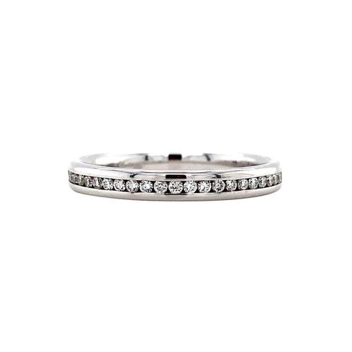 Witgouden alliance ring met diamant 14 karaat, Sieraden, Tassen en Uiterlijk, Ringen, Wit, Zo goed als nieuw, Goud, Verzenden