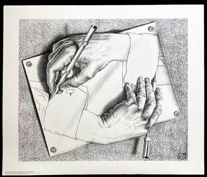 M.C. Escher (1898-1972) - Drawing hands, Antiek en Kunst, Antiek | Overige Antiek