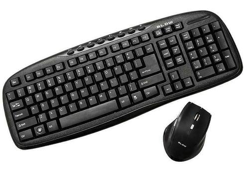Muis en Toetsenbord Draadloos Set - Zwart BLOW KM-1, Computers en Software, Toetsenborden, Nieuw, Qwerty, Ergonomisch, Multimediatoetsen