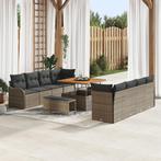 vidaXL 11-delige Tuinbankenset met kussens poly rattan, Verzenden, Nieuw, Textileen