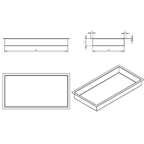 Inbouwnis Wiesbaden 30x60x7 cm RVS Mat Wit, Doe-het-zelf en Verbouw, Sanitair, Ophalen of Verzenden