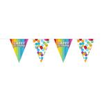 Happy Birthday Slingers Regenboog Confetti Katoen 6m, Verzenden, Nieuw