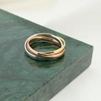 Tricolor gouden trinity ring (witgoud, roségoud), Sieraden, Tassen en Uiterlijk, Ringen, Gebruikt, Overige kleuren, Ophalen of Verzenden