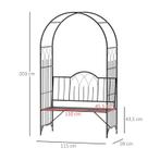 TRUUSK Rozenboog Met Bank, Rozenbank, Prieelbank, Filosofenb, Tuin en Terras, Verzenden, Nieuw