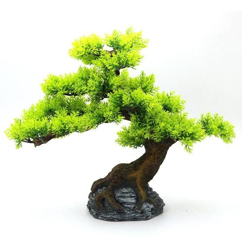 Bonsai boom met wortels op steen OS-210 - aquarium decoratie, Dieren en Toebehoren, Vissen | Aquaria en Toebehoren, Nieuw, Ophalen of Verzenden