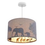 Grijze dieren hanglamp Safari, Binnenzijde doorschijnend, Kinderen en Baby's, Kinderkamer | Inrichting en Decoratie, Ophalen of Verzenden