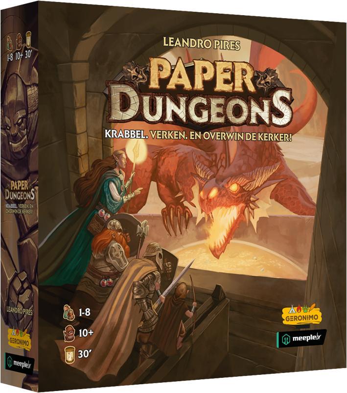 Paper Dungeon - A Dungeon Scrawler Game (NL) | Geronimo -, Hobby en Vrije tijd, Gezelschapsspellen | Bordspellen, Nieuw, Verzenden