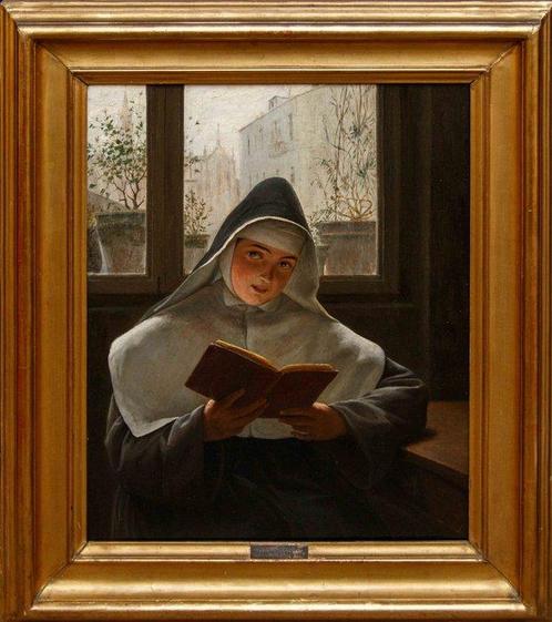 Ferdinando Brambilla (1838 - 1921) - La Monaca di Monza, Antiek en Kunst, Kunst | Schilderijen | Klassiek