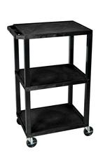 Luxor kunststof etagewagen - Zwart - Polyethyleen met hoge, Verzenden