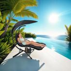 Hangstoel Elaria met zonnedak en zijvak - zwart, Tuin en Terras, Verzenden, Nieuw