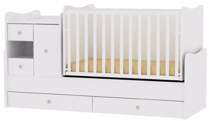 Lorelli Mini Max White 2-in-1 Bed en Commode 190/72, Kinderen en Baby's, Kinderkamer | Complete kinderkamers, Nieuw, Verzenden
