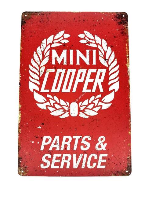 Metalen Wandbord - MINI Cooper - Parts &amp; Service, Huis en Inrichting, Woonaccessoires | Wanddecoraties, Ophalen of Verzenden