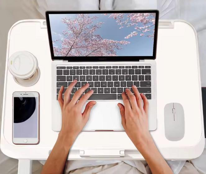Opvouwbare laptoptafel – verstelbaar bureau voor bed, Computers en Software, Laptoptafels, Nieuw, Verzenden