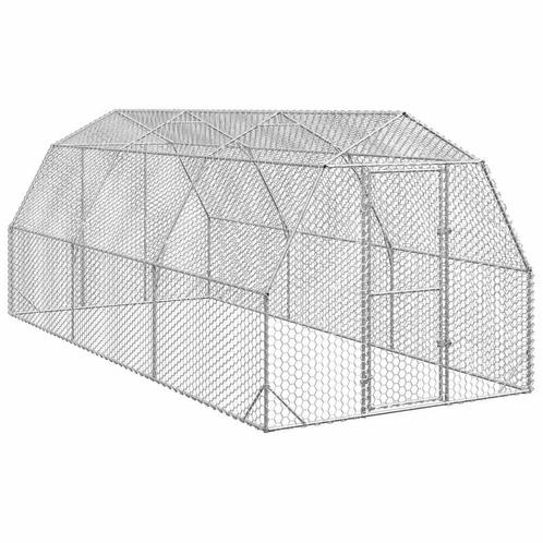 vidaXL Kippenren 2,5x6x2,25 m gegalvaniseerd staal, Dieren en Toebehoren, Knaagdieren en Konijnen | Hokken en Kooien, Nieuw, Verzenden