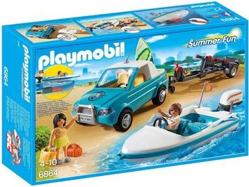 Playmobil Summer Fun Boot + Auto Pick Up - 6864 (Nieuw) beschikbaar voor biedingen