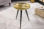 Handgemaakte bijzettafel ORIENT 50cm messing goud rond, Huis en Inrichting, Tafels | Sidetables, Ophalen of Verzenden, Nieuw