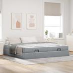 vidaXL Bedframe met matras met matras 2 pcs Lichtgrijs Stof, Verzenden, Nieuw, Stof