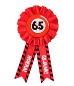 Rozet Hoera 65 Jaar Hoera, Hobby en Vrije tijd, Feestartikelen, Verzenden, Nieuw