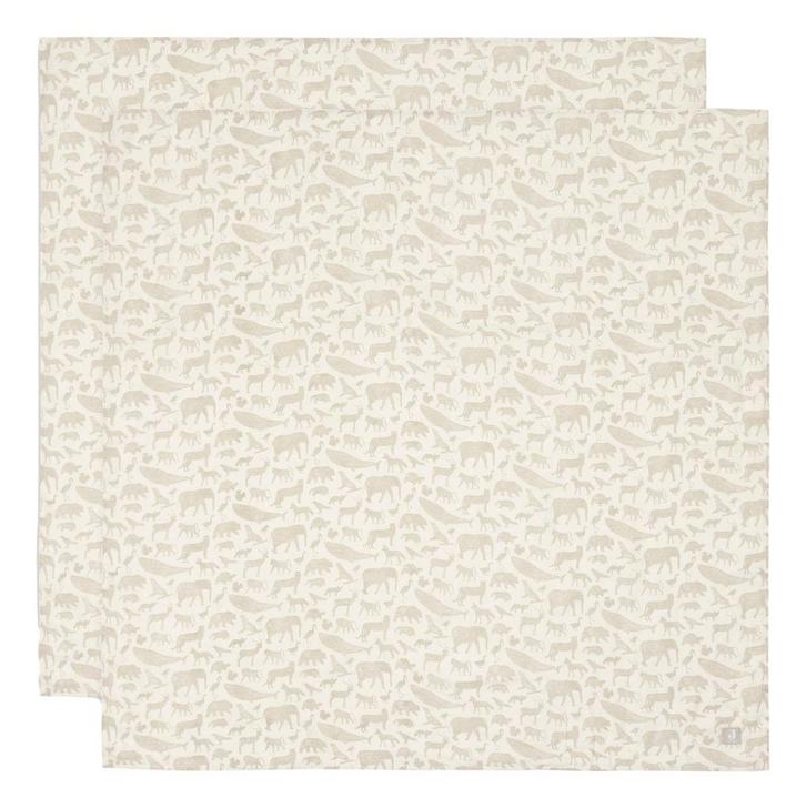 Jollein Animals Nougat 115 x 115 cm Hydrofiel Multidoek 2, Kinderen en Baby's, Badjes en Verzorging, Nieuw, Verzenden