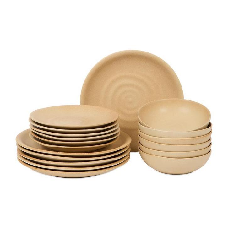 Bordenset Clay - beige - 18-delig | 6-persoons, Huis en Inrichting, Keuken | Servies, Nieuw, Verzenden