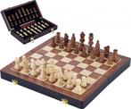Engelhart Schaakspel Inklapbaar 38,5 Cm Hout Bruin/wit 33-de, Hobby en Vrije tijd, Gezelschapsspellen | Bordspellen, Verzenden