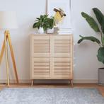 vidaXL Kastdeuren met lamellen 4 st 39,5x39,4 cm massief, Huis en Inrichting, Verzenden, Nieuw