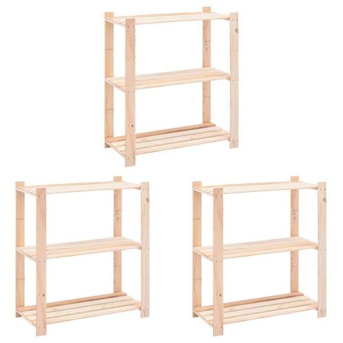 vidaXL Opbergrekken 3-laags 3 st 80x38x90 cm massief, Huis en Inrichting, Kasten | Stellingkasten, Nieuw, Verzenden