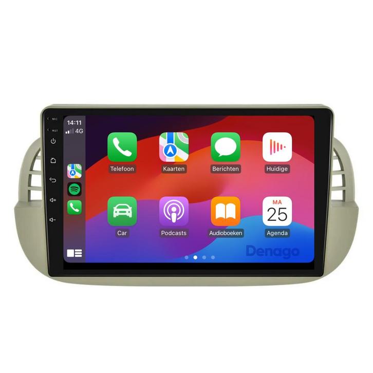Fiat 500 | Autoradio | 2007 t/m 2015 | Android 13 & CarPlay, Auto diversen, Autoradio's, Nieuw, Ophalen of Verzenden