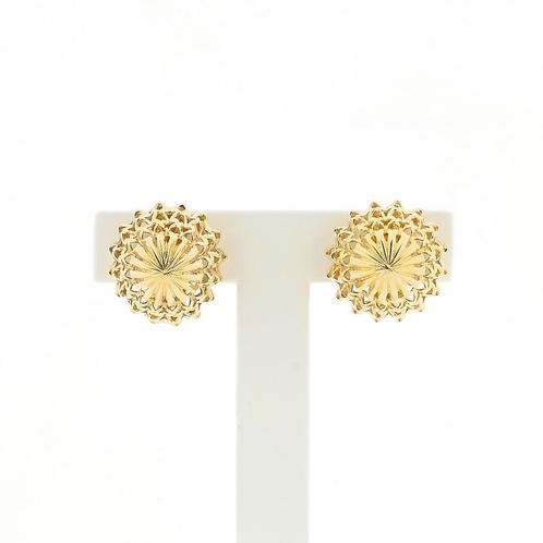 Vintage gouden oorclips (oorbellen, klassiek, 585), Sieraden, Tassen en Uiterlijk, Oorbellen, Overige kleuren, Gebruikt, Goud