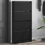 vidaXL Schoenenkast met 4 klaplades 80x21x163,5 cm zwart, Verzenden, Nieuw